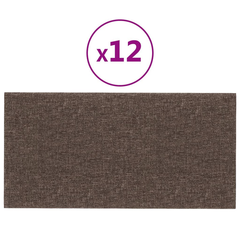 Load image into Gallery viewer, VidaXL Wandpanelen 12 st 0,54 m² 30x15 cm stof taupe