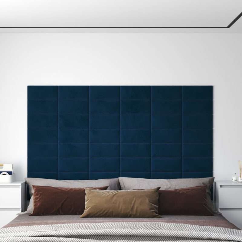 Load image into Gallery viewer, Vidaxl wandpanelen 12 st 0,54 m² 30x15 cm fluweel blauw