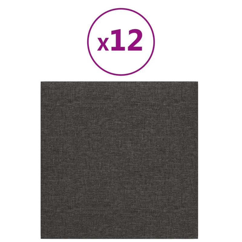 Load image into Gallery viewer, Vidaxl wandpanelen 12 st 1,08 m² 30x30 cm stof donkergrijs