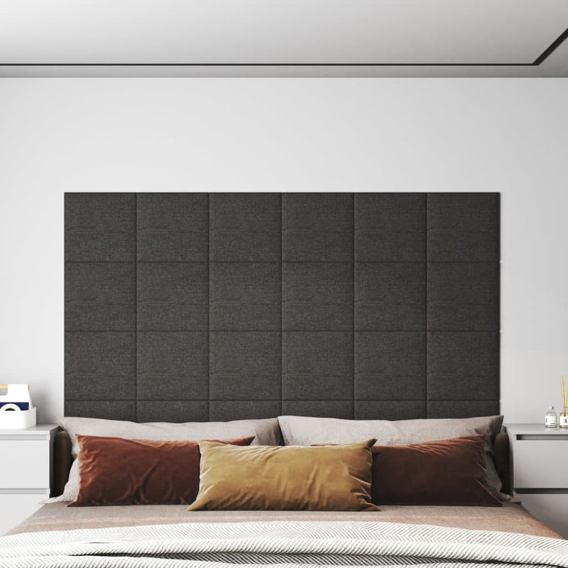 Load image into Gallery viewer, Vidaxl wandpanelen 12 st 1,08 m² 30x30 cm stof donkergrijs