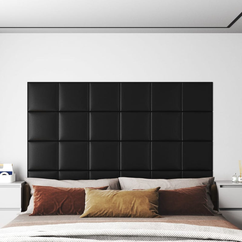 Load image into Gallery viewer, Vidaxl wandpanelen 12 st 1,08 m² 30x30 cm kunstleer zwart