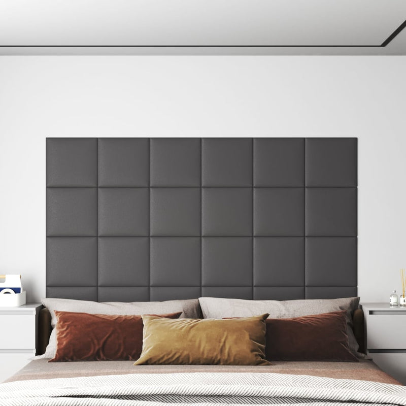 Load image into Gallery viewer, Vidaxl wandpanelen 12 st 1,08 m² 30x30 cm kunstleer grijs