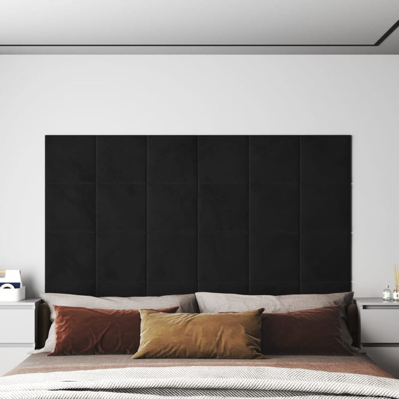 Load image into Gallery viewer, Vidaxl wandpanelen 12 st 1,08 m² 30x30 cm fluweel zwart