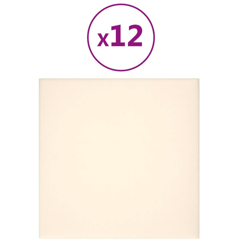 Load image into Gallery viewer, VidaXL Wandpanelen 12 st 1,08 m² 30x30 cm fluweel crèmekleurig