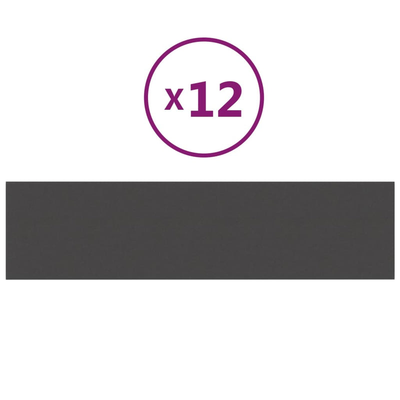 Load image into Gallery viewer, VidaXL Wandpanelen 12 st 1,08 m² 60x15 cm stof donkergrijs