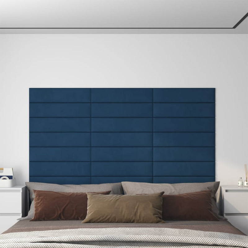 Load image into Gallery viewer, Vidaxl wandpanelen 12 st 1,08 m² 60x15 cm fluweel blauw
