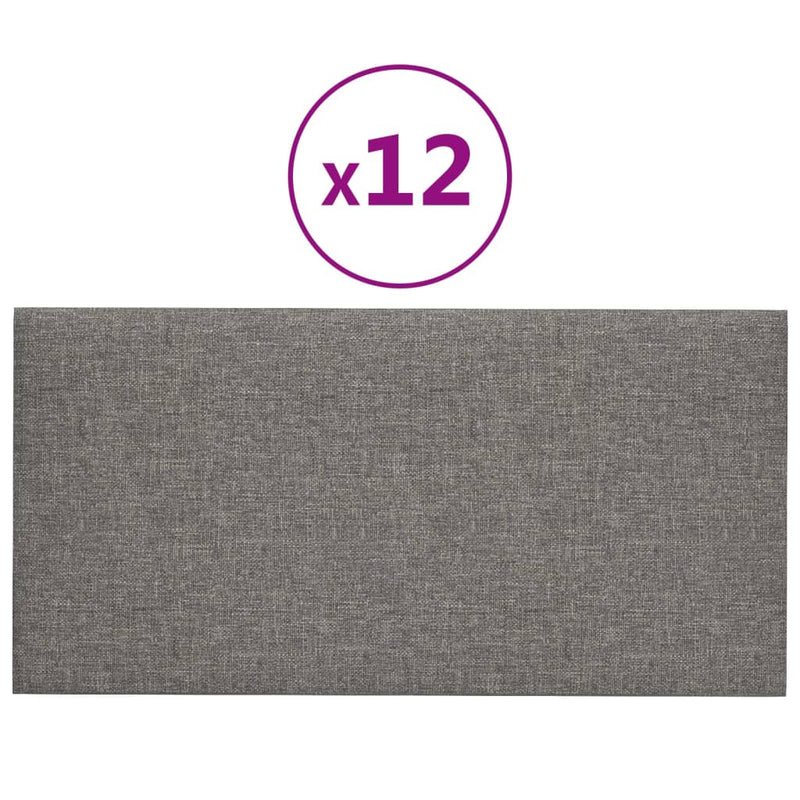 Load image into Gallery viewer, Vidaxl wandpanelen 12 st 2,16 m² 60x30 cm stof lichtgrijs