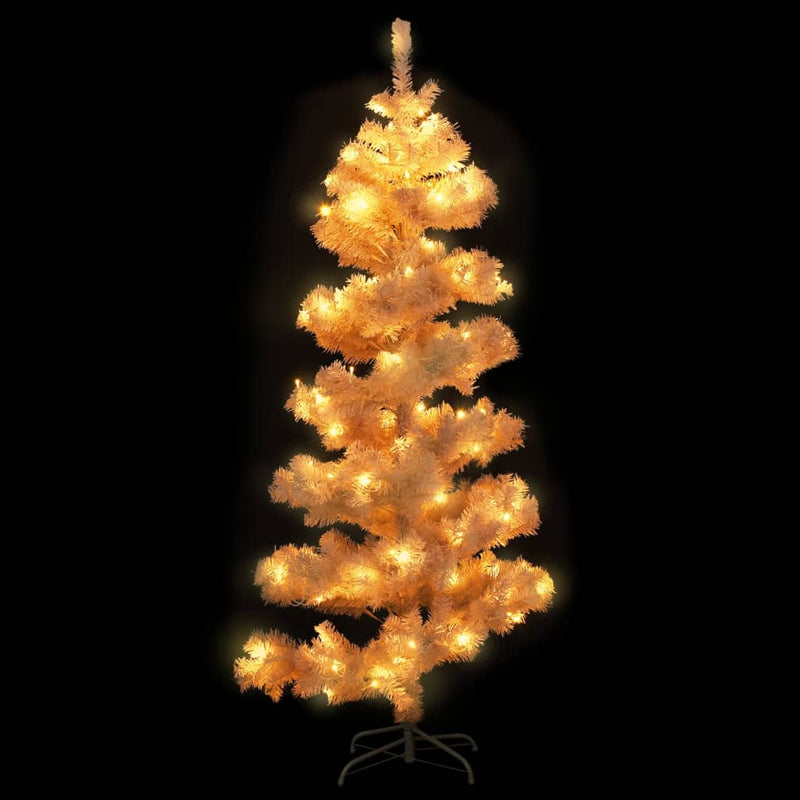 Load image into Gallery viewer, Vidaxl kunstkerstboom met verlichting en standaard 180 cm pvc wit