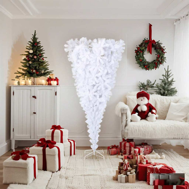 Load image into Gallery viewer, Vidaxl kunstkerstboom met standaard omgekeerd 180 cm wit