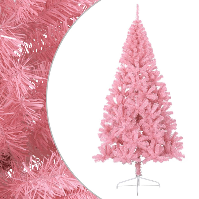 Load image into Gallery viewer, Vidaxl kunstkerstboom met standaard half 210 cm pvc roze