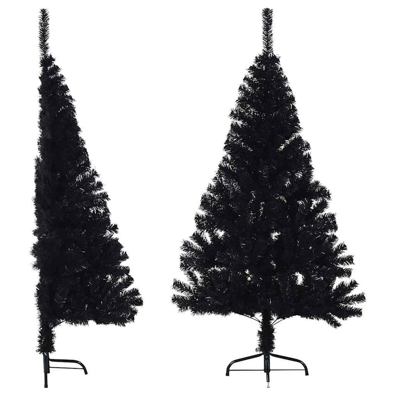 Load image into Gallery viewer, Vidaxl kunstkerstboom met standaard half 150 cm pvc zwart