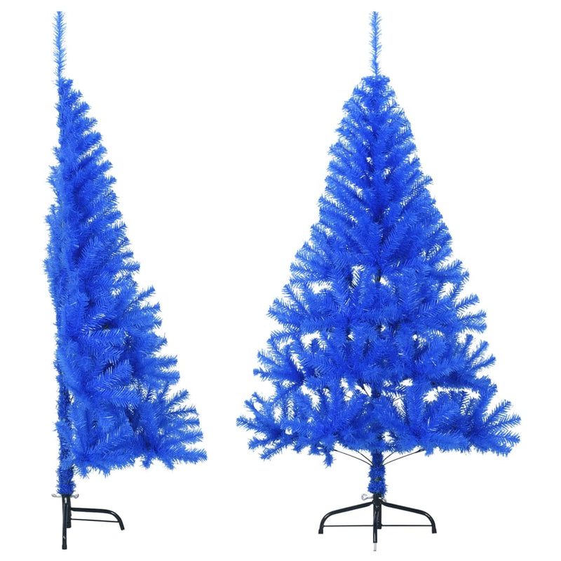 Load image into Gallery viewer, Vidaxl kunstkerstboom met standaard half 120 cm pvc blauw