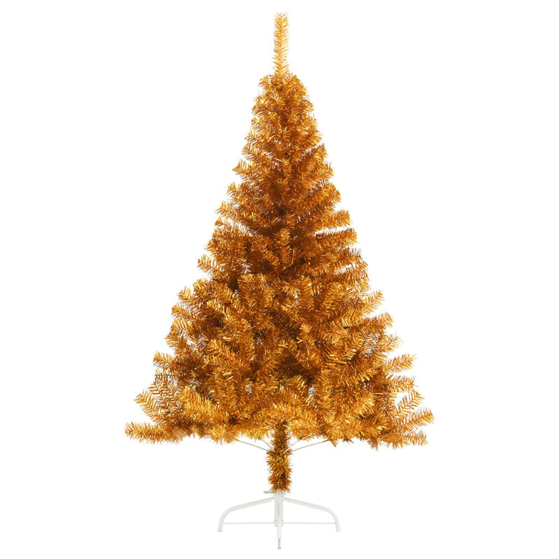 Afbeelding laden in galerijviewer, Vidaxl kunstkerstboom half met standaard 150 cm pet goudkleurig