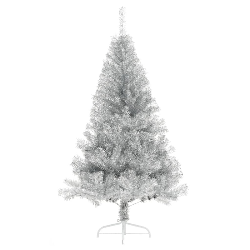 Load image into Gallery viewer, VidaXL Kunstkerstboom half met standaard 150 cm PET zilverkleurig