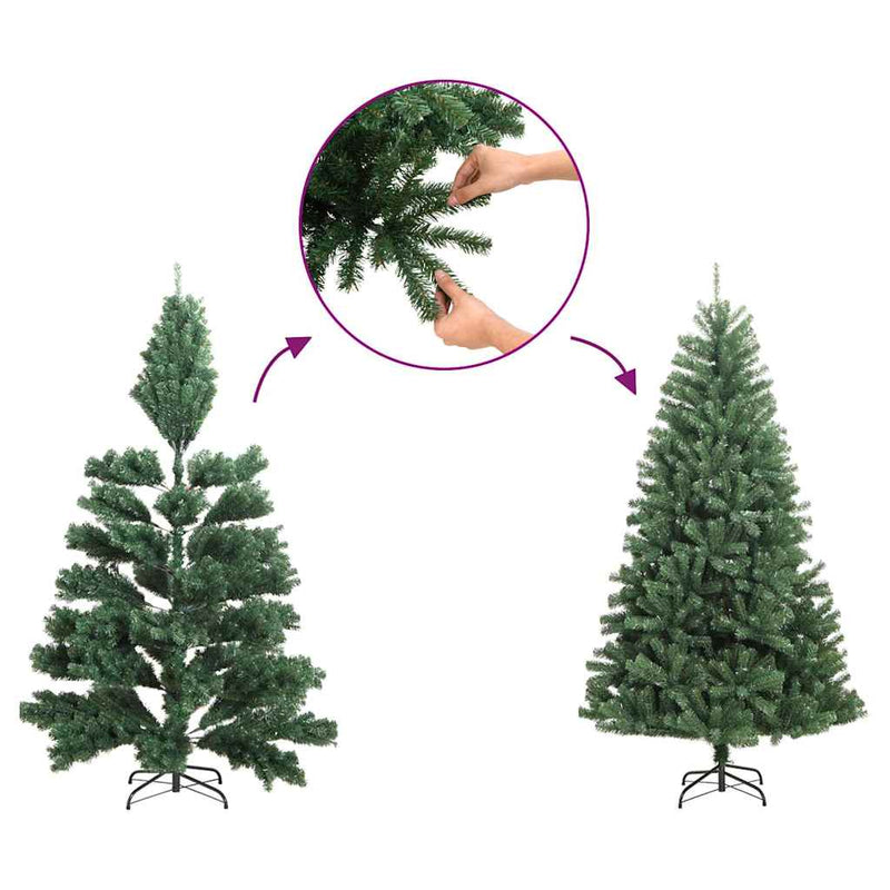 ギャラリービューアに画像をロードする, Vidaxl kunstkerstboom half met standaard 180 cm pet zilverkleurig