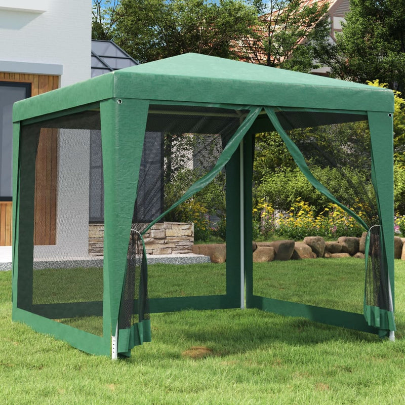 Load image into Gallery viewer, Vidaxl partytent met 4 mesh zijwanden 2,5x2,5 m hdpe groen