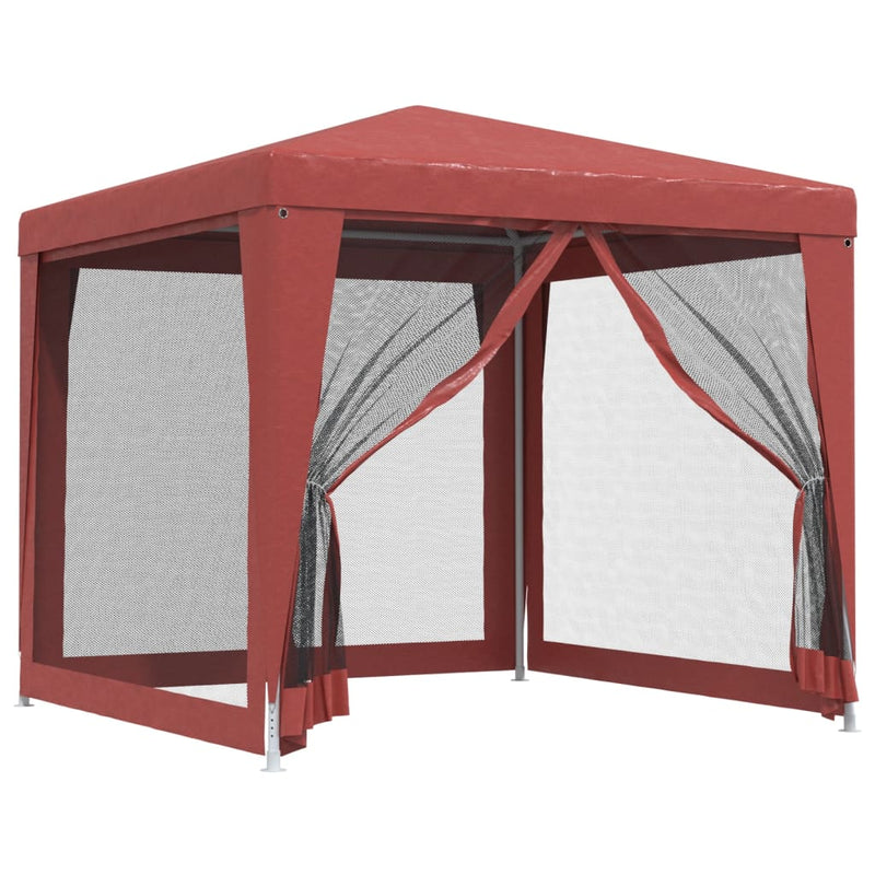 Load image into Gallery viewer, Vidaxl partytent met 4 mesh zijwanden 2,5x2,5 m hdpe rood