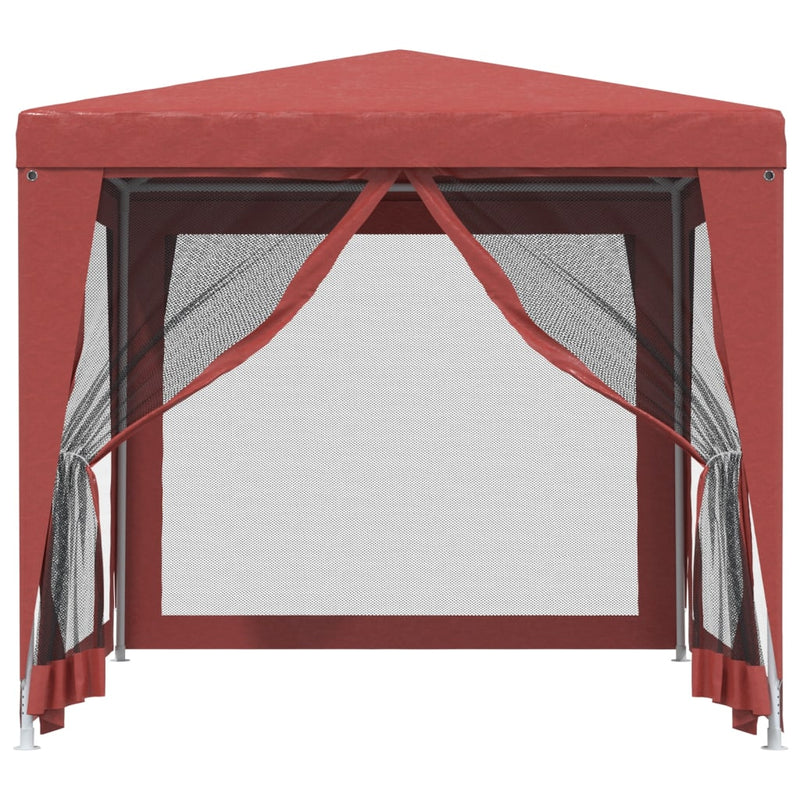 Load image into Gallery viewer, Vidaxl partytent met 4 mesh zijwanden 2,5x2,5 m hdpe rood