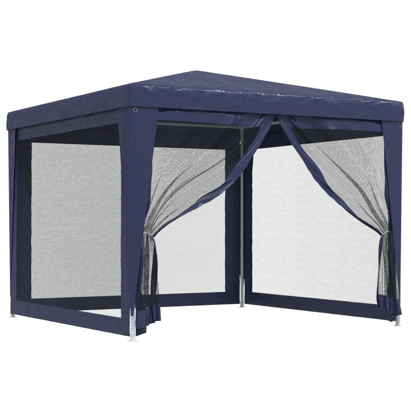 Load image into Gallery viewer, Vidaxl partytent met 4 mesh zijwanden 3x3 m hdpe blauw