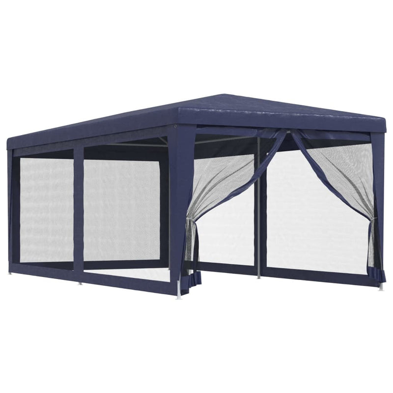 Load image into Gallery viewer, Vidaxl partytent met 6 mesh zijwanden 3x6 m hdpe blauw