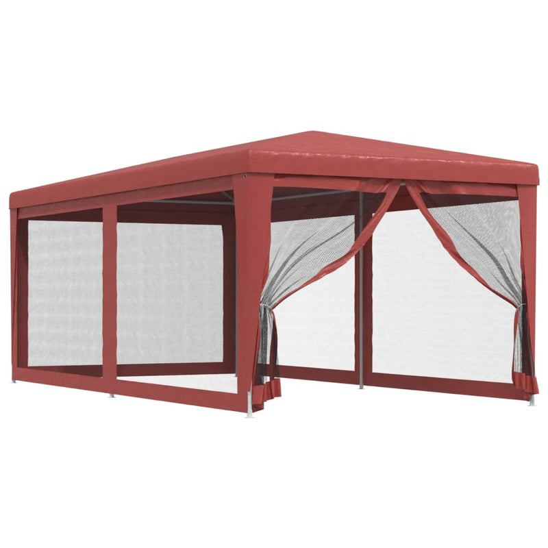 Load image into Gallery viewer, Vidaxl partytent met 6 mesh zijwanden 3x6 m hdpe rood