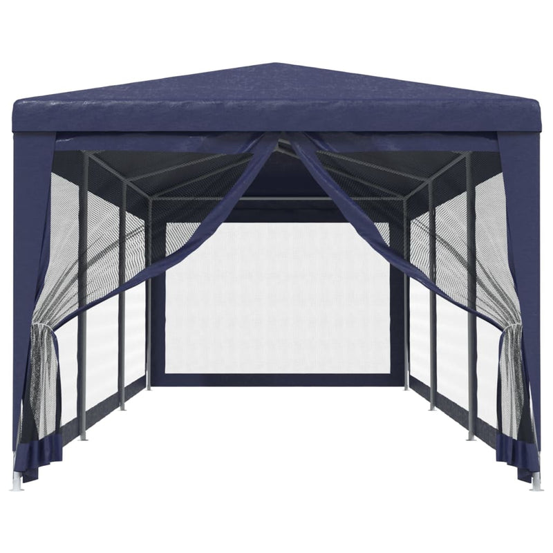 Load image into Gallery viewer, VidaXL Partytent met 8 mesh zijwanden 3x9 m HDPE blauw