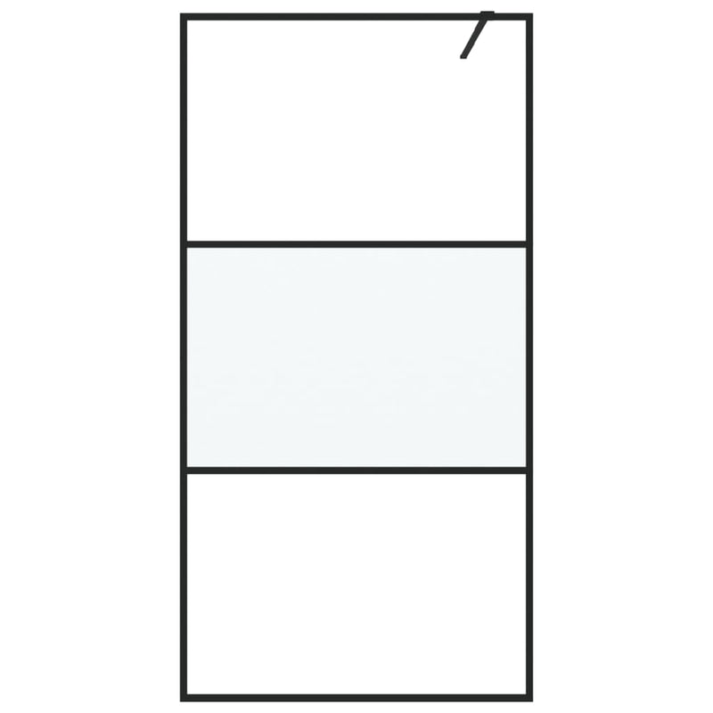 Afbeelding laden in galerijviewer, Vidaxl inloopdouchewand 100x195 cm halfmat esg-glas zwart