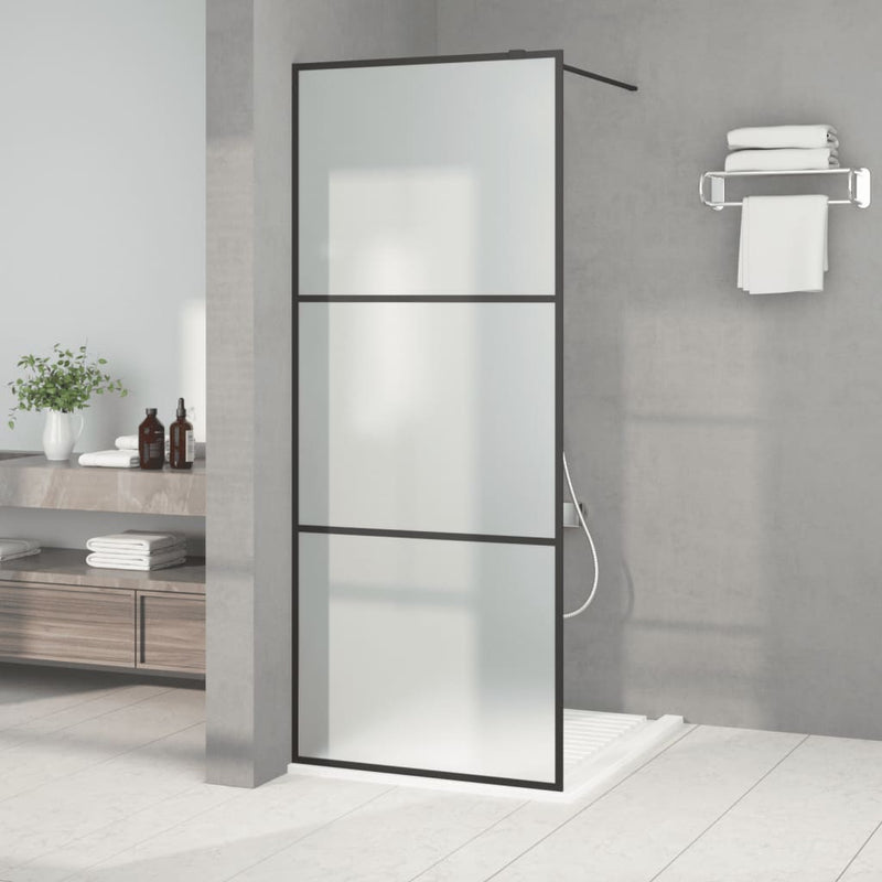 Load image into Gallery viewer, Vidaxl inloopdouchewand 80x195 cm mat esg-glas zwart