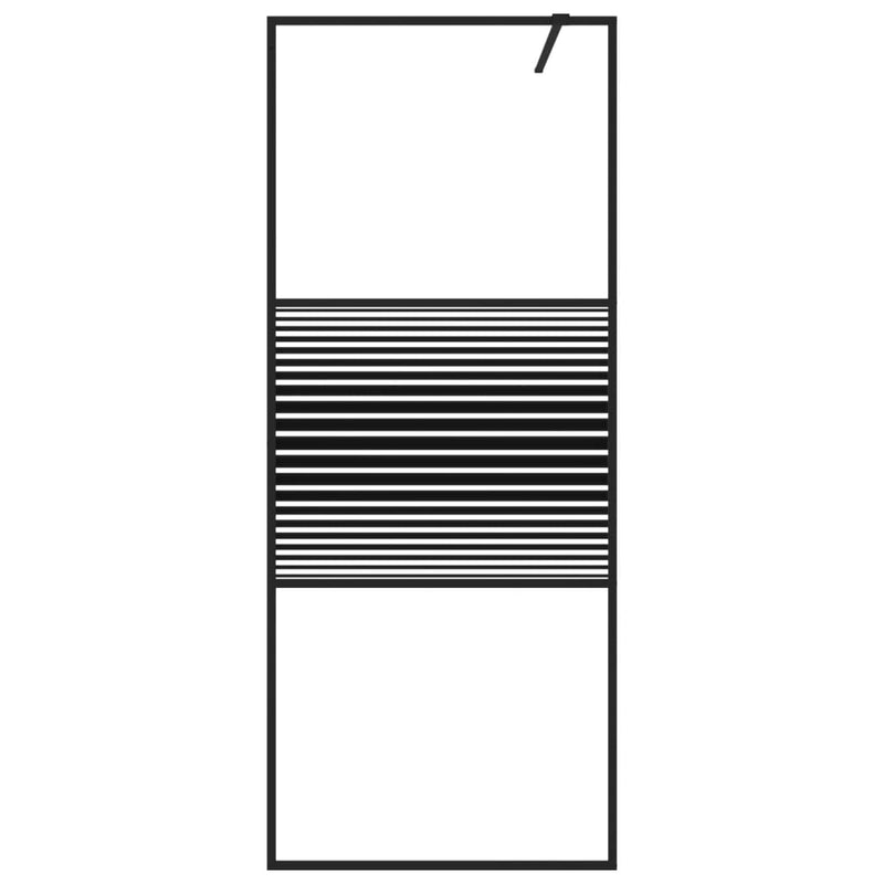 Load image into Gallery viewer, Vidaxl inloopdouchewand 80x195 cm transparant esg-glas zwart