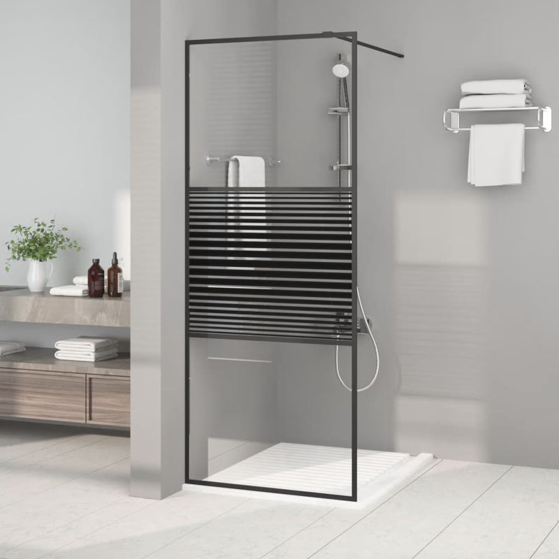 Load image into Gallery viewer, Vidaxl inloopdouchewand 80x195 cm transparant esg-glas zwart