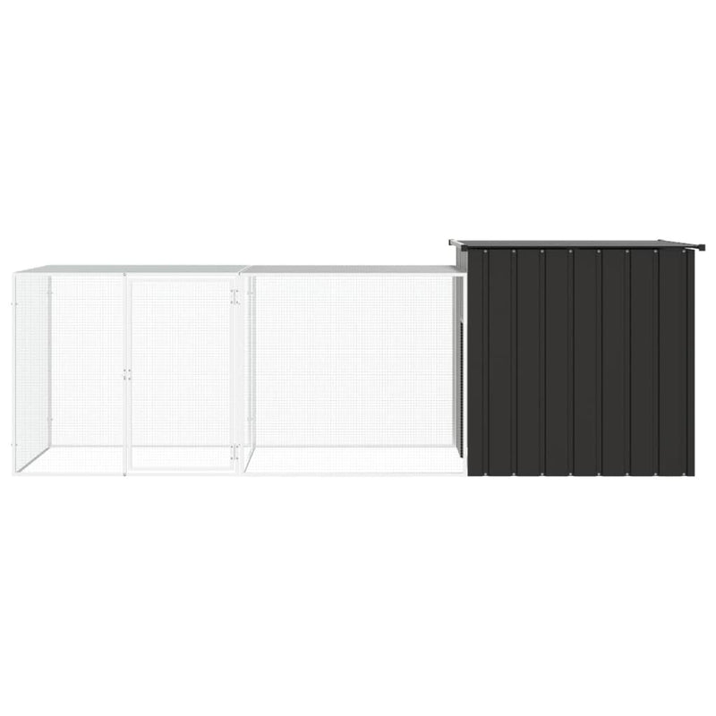 Load image into Gallery viewer, VidaXL Kippenhok 300x91x100 cm gegalvaniseerd staal antracietkleurig