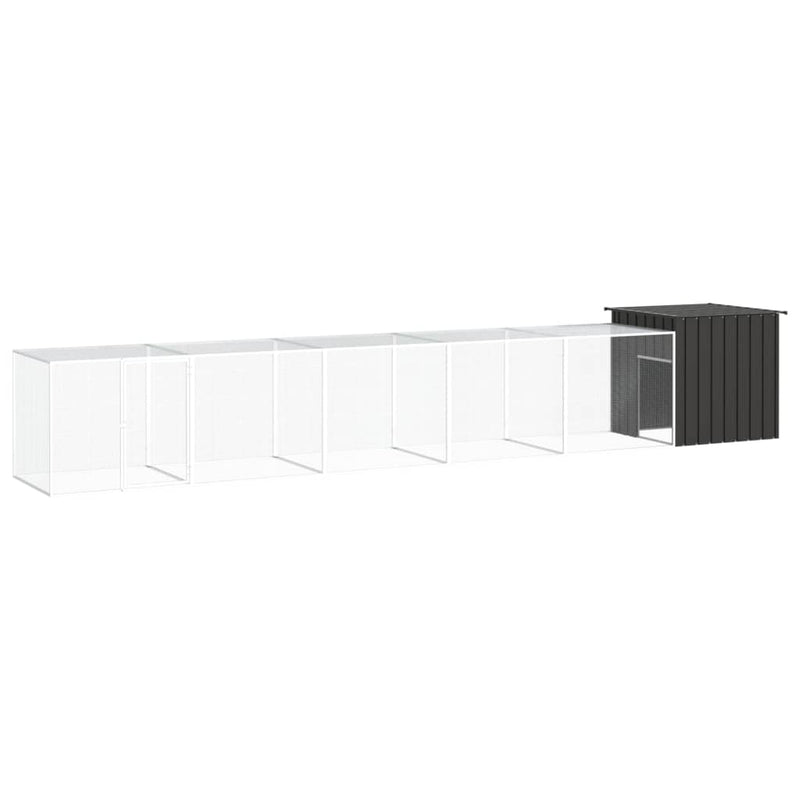 Load image into Gallery viewer, VidaXL Kippenhok 600x91x100 cm gegalvaniseerd staal antracietkleurig