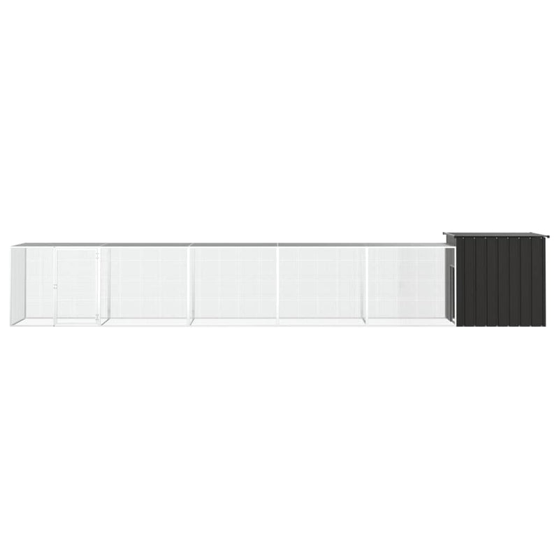 Load image into Gallery viewer, VidaXL Kippenhok 600x91x100 cm gegalvaniseerd staal antracietkleurig