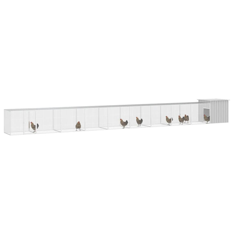 Load image into Gallery viewer, VidaXL Kippenhok 1000x91x100 cm gegalvaniseerd staal grijs