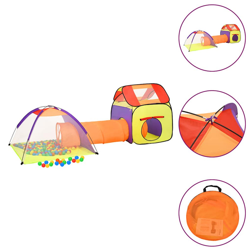 Load image into Gallery viewer, VidaXL Kinderspeeltent met 250 ballen 338x123x111 cm meerkleurig