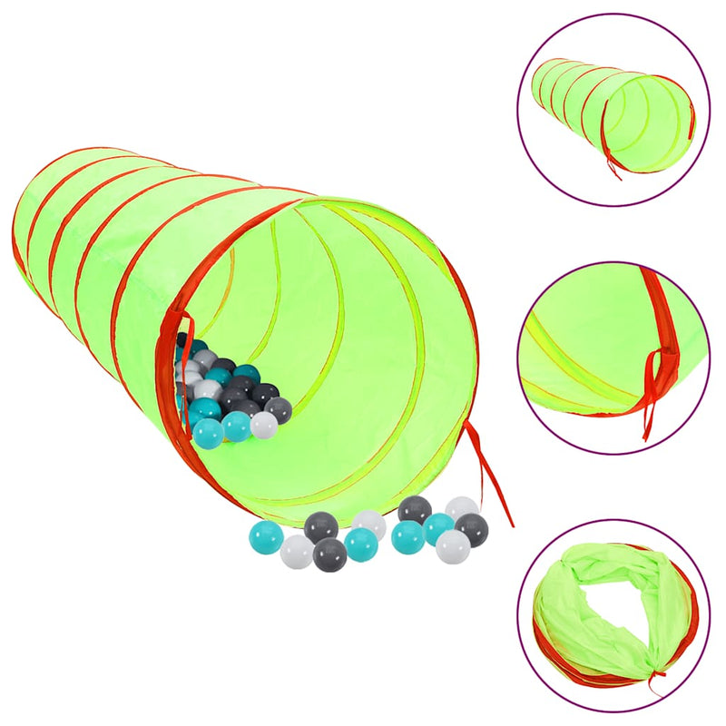 Load image into Gallery viewer, Vidaxl kinderspeeltunnel met 250 ballen 175 cm polyester groen