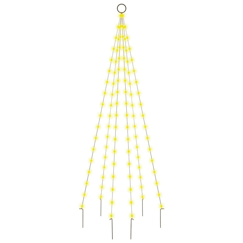 Afbeelding laden in galerijviewer, Vidaxl vlaggenmast kerstboom 108 led's warmwit 180 cm