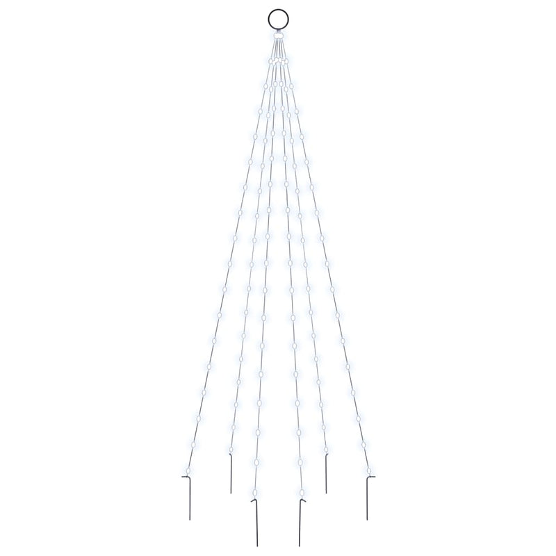 Load image into Gallery viewer, Vidaxl vlaggenmast kerstboom 108 led's koudwit 180 cm