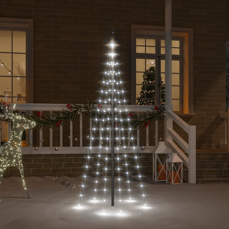 Load image into Gallery viewer, Vidaxl vlaggenmast kerstboom 108 led's koudwit 180 cm