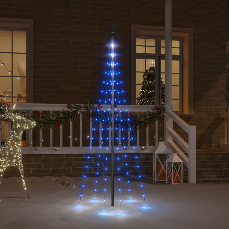 Load image into Gallery viewer, Vidaxl vlaggenmast kerstboom 108 led's blauw 180 cm