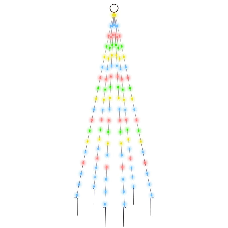 Load image into Gallery viewer, Vidaxl vlaggenmast kerstboom 108 led's meerkleurig 180 cm