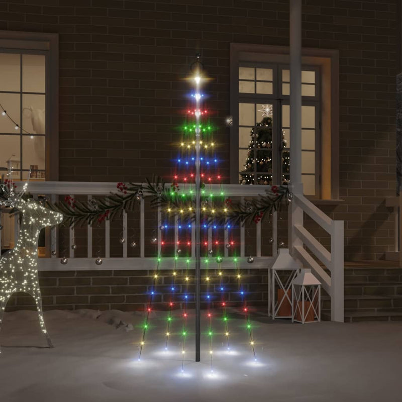 Load image into Gallery viewer, Vidaxl vlaggenmast kerstboom 108 led's meerkleurig 180 cm