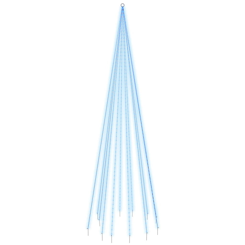 Afbeelding laden in galerijviewer, Vidaxl vlaggenmast kerstboom 732 led's blauw 500 cm