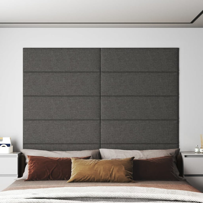 Load image into Gallery viewer, Vidaxl wandpanelen 12 st 3,24 m² 90x30 cm stof donkergrijs