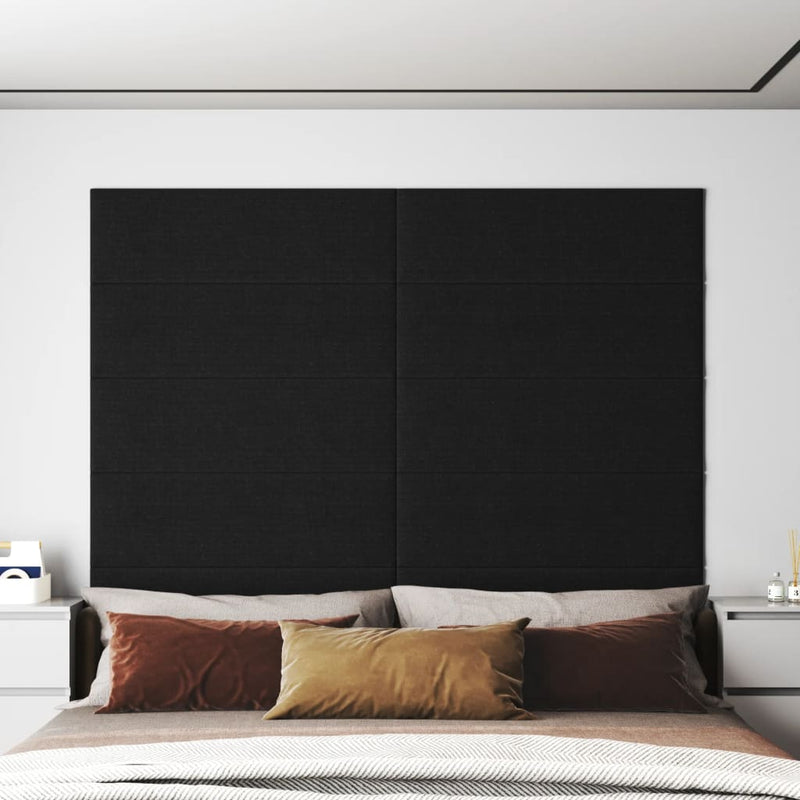 Afbeelding laden in galerijviewer, Vidaxl wandpanelen 12 st 3,24 m² 90x30 cm stof zwart