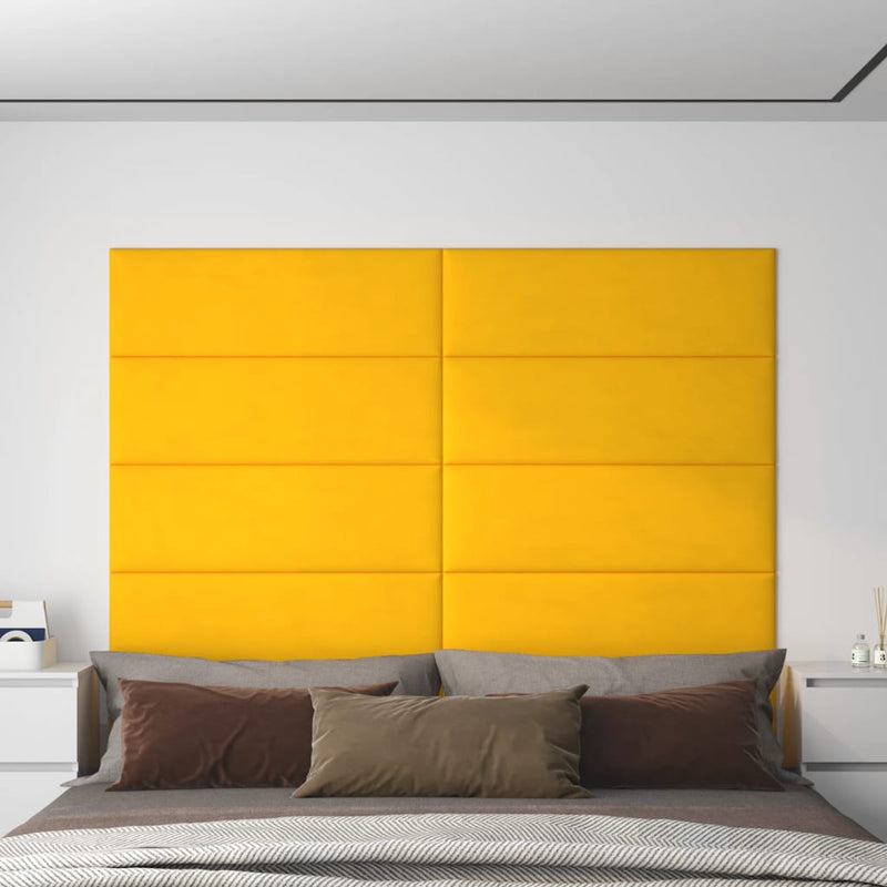 Load image into Gallery viewer, Vidaxl wandpanelen 12 st 3,24 m² 90x30 cm fluweel geel