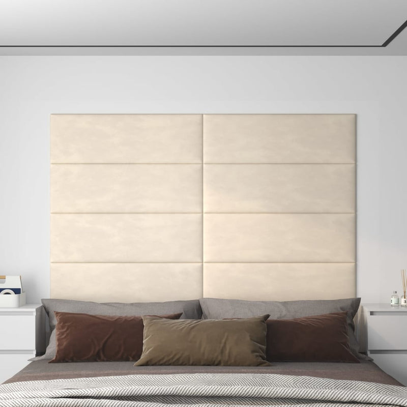 Load image into Gallery viewer, VidaXL Wandpanelen 12 st 3,24 m² 90x30 cm fluweel crèmekleurig