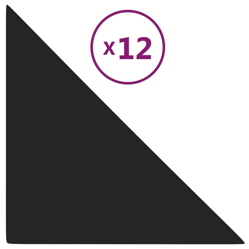 Load image into Gallery viewer, VidaXL Wandpanelen 12 st 0,54 m² 30x30 cm stof zwart