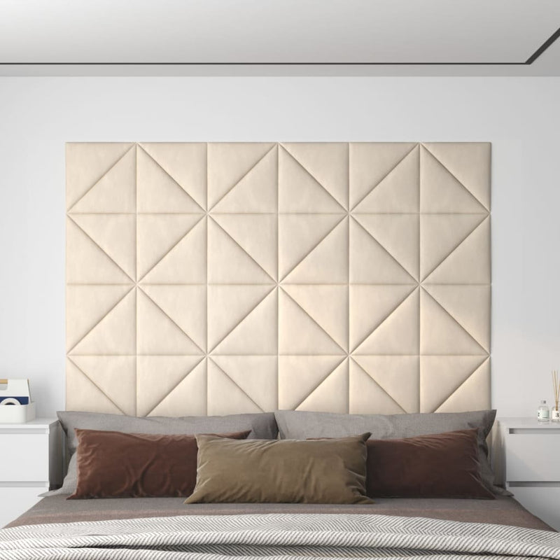 Load image into Gallery viewer, VidaXL Wandpanelen 12 st 0,54 m² 30x30 cm fluweel crèmekleurig