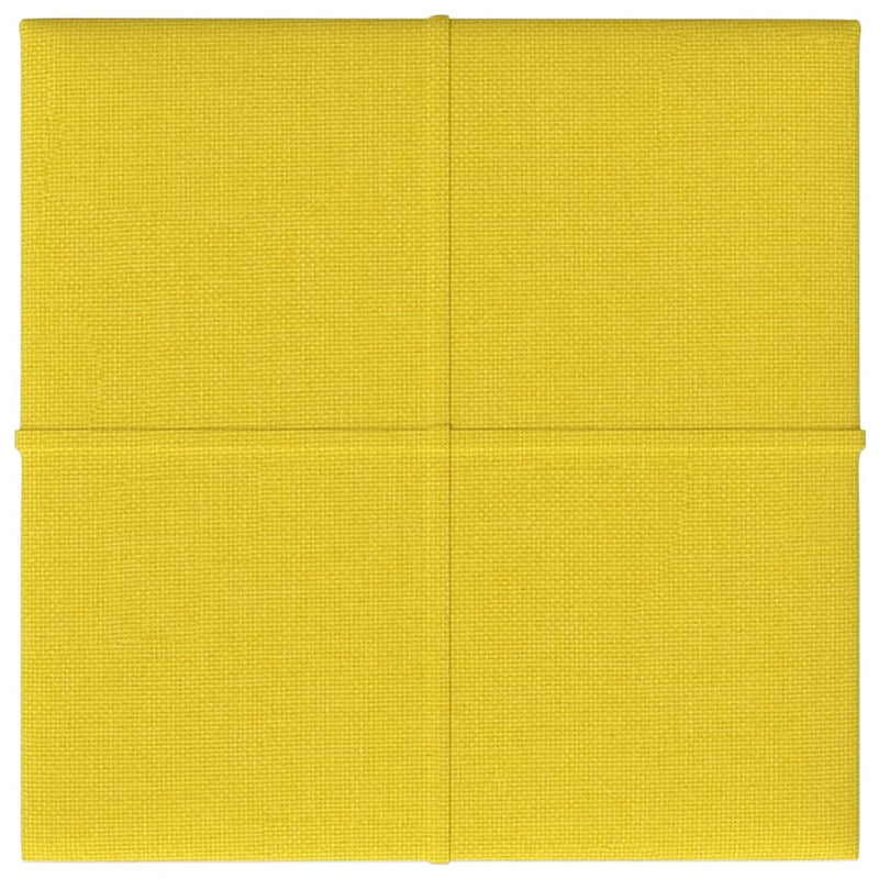 Load image into Gallery viewer, VidaXL Wandpanelen 12 st 1,08 m² 30x30 cm stof lichtgeel